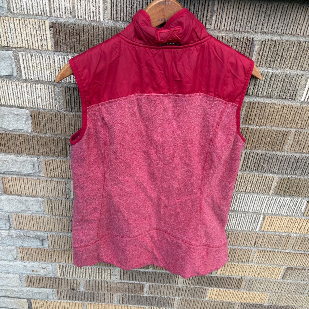 Topgolf Womens Medium Fleece Vest Full Zip Pink Red Heathered Sleeveless Golf - Picture 3 of 4